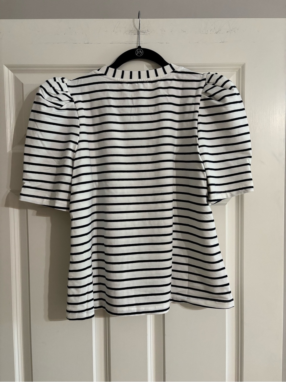 English Factory White and Black Striped Puff-Sleeve Tee - Picture 6 of 9